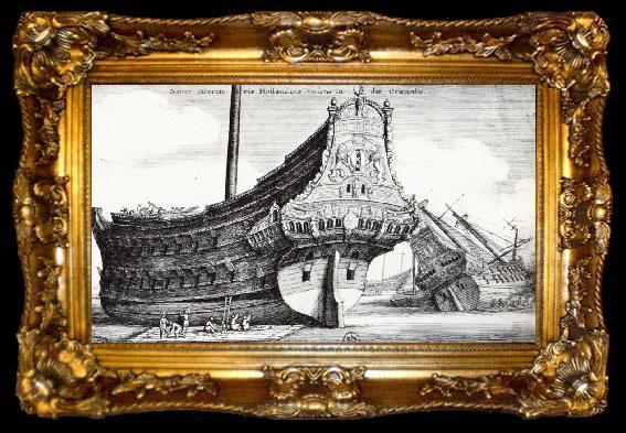 framed  unknow artist Same vessel am exposing sits imposing akterkastell, ta009-2